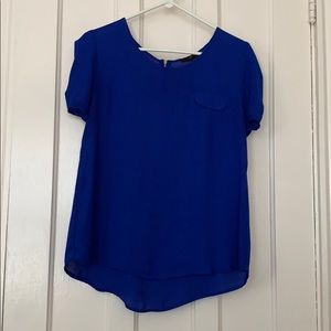 Blue chiffon blouse